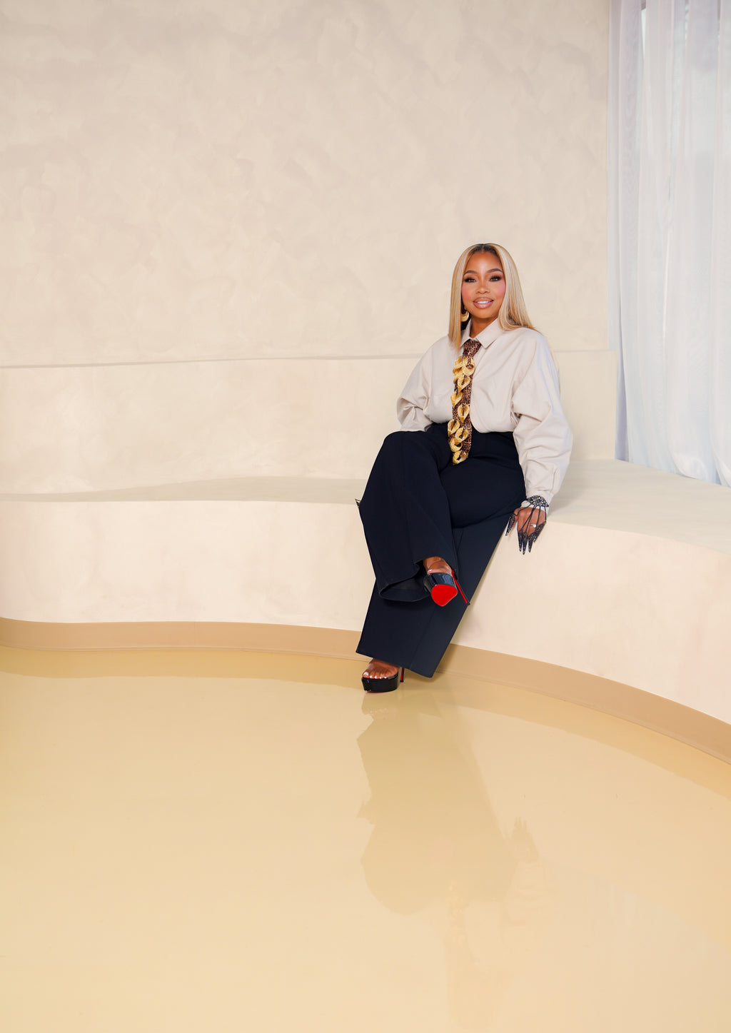 Khaki crop button up