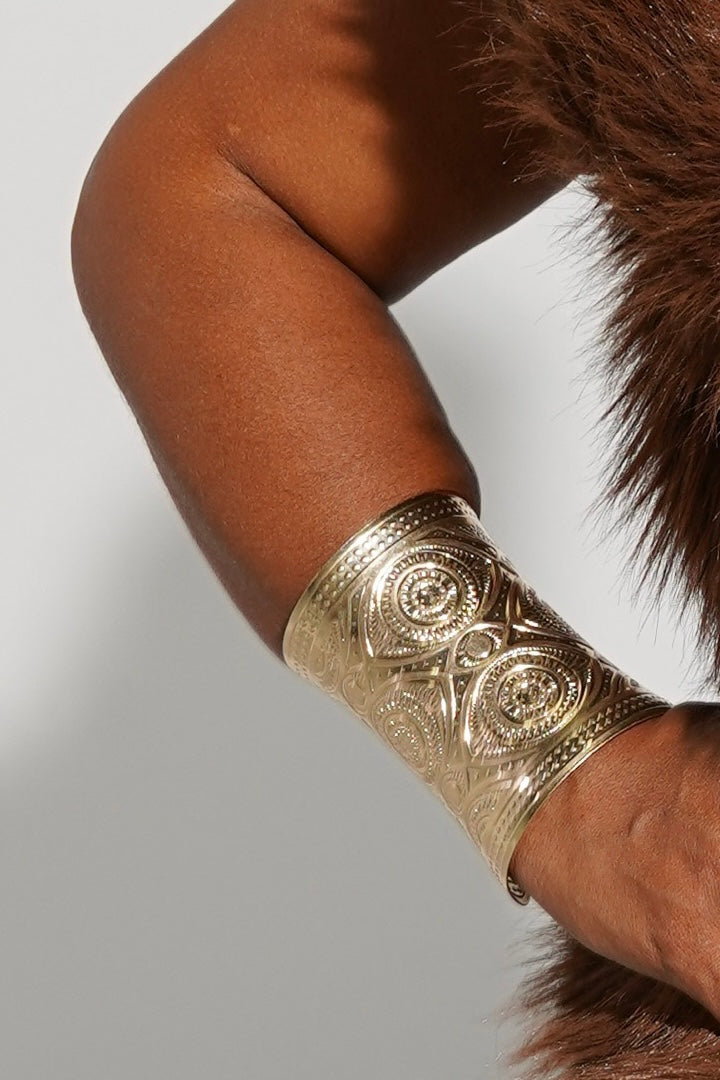 Etched Gold Cuff Bracelet