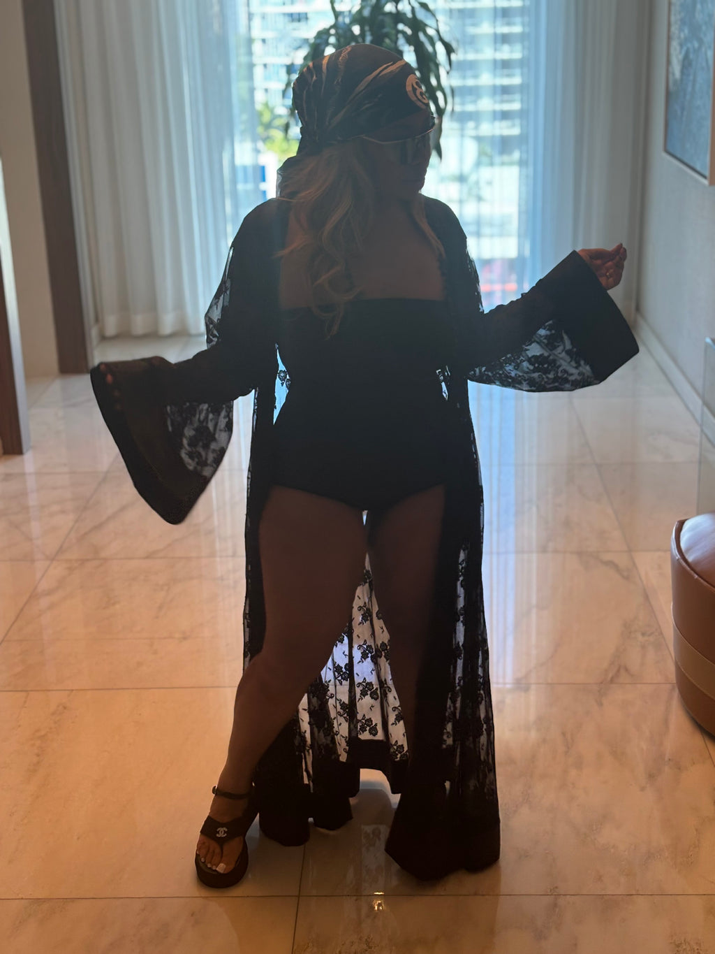 Lace Floor-Length Robe