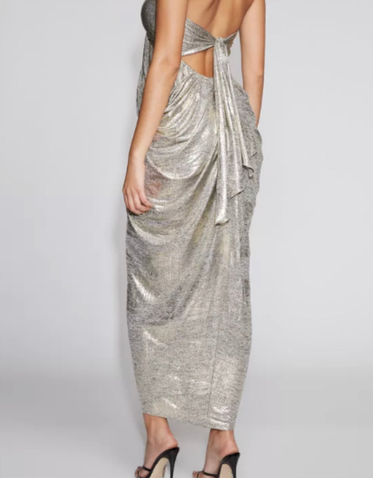 Silver draped dress