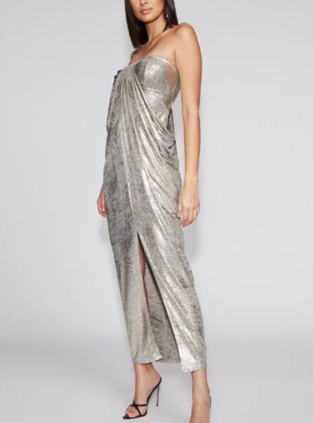 Silver draped dress