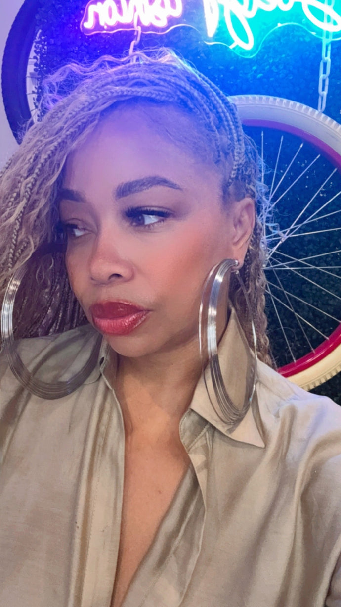 Extra large silver slinky, hoops