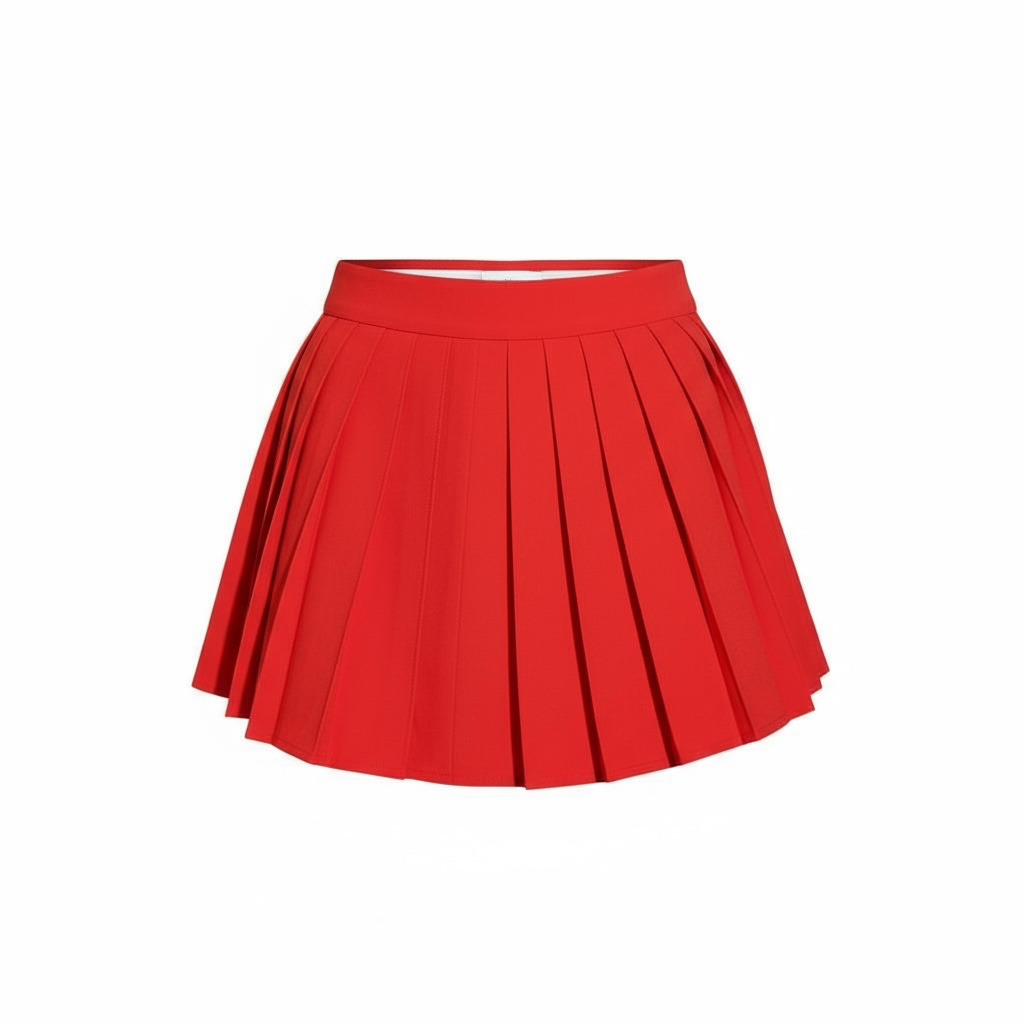 Red Pleated Skort