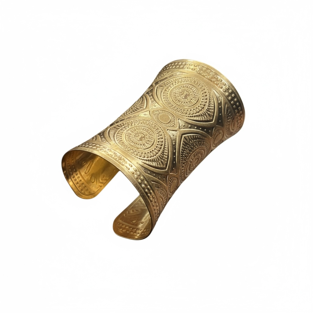 Etched Gold Cuff Bracelet