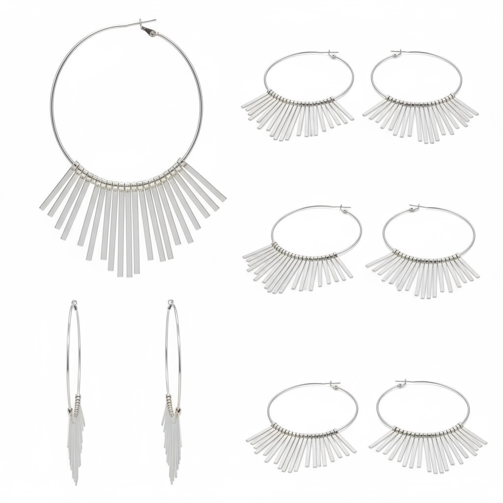 Metal fringe Hoops