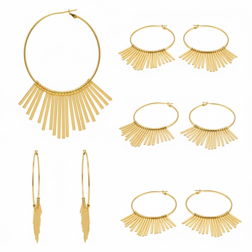 Metal fringe Hoops