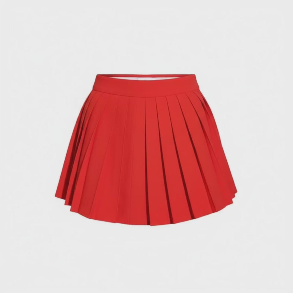 Red Pleated Skort